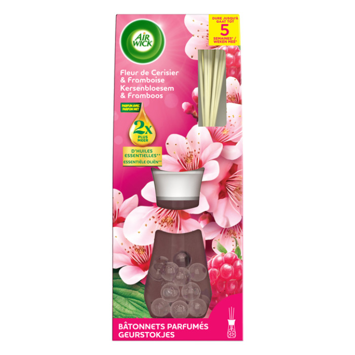 Geurstokjes AirWick Essential Oil Kersenbloesem & Frambozen 25ml