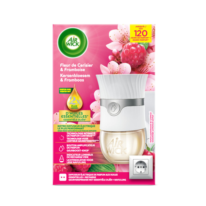 Luchtverfrisser AirWick Electrical Kersenbloesem & Framboos Starter Kit 19ml