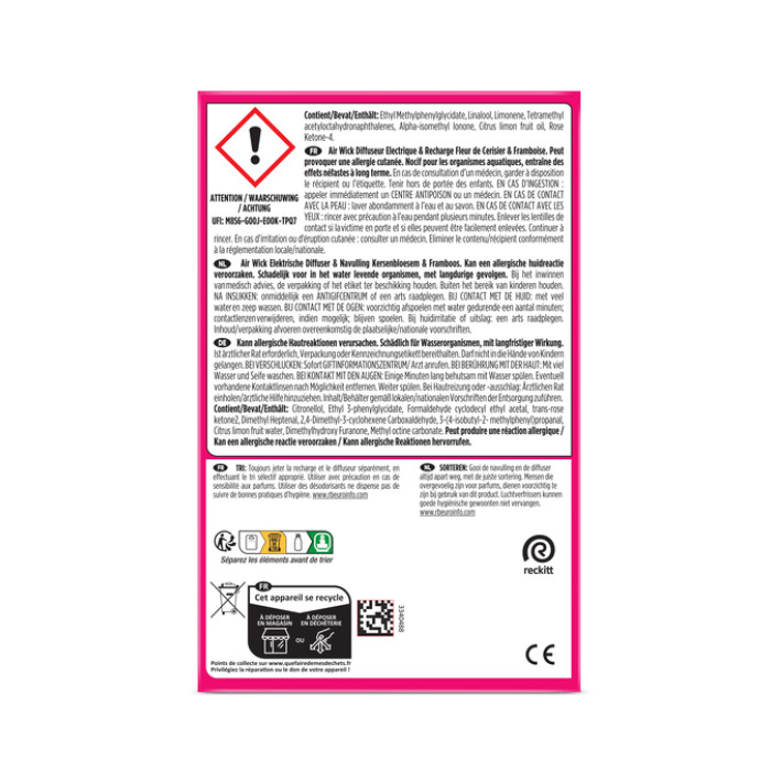 Luchtverfrisser AirWick Electrical Kersenbloesem & Framboos Starter Kit 19ml