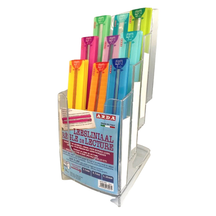 Leesliniaal Arda Easy Reading 0.7mm assorti display à 36 stuks