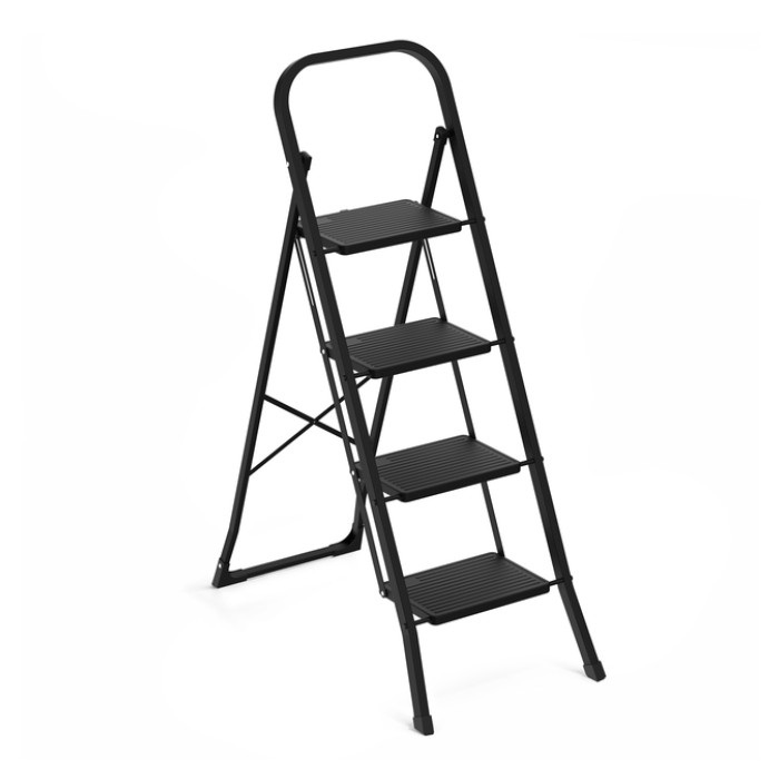 Huishoudtrap BRASQ 4 treden SLM400 zwart