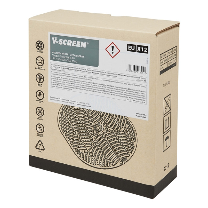 Urinoirmat V-screen Ocean Spray 12 stuks