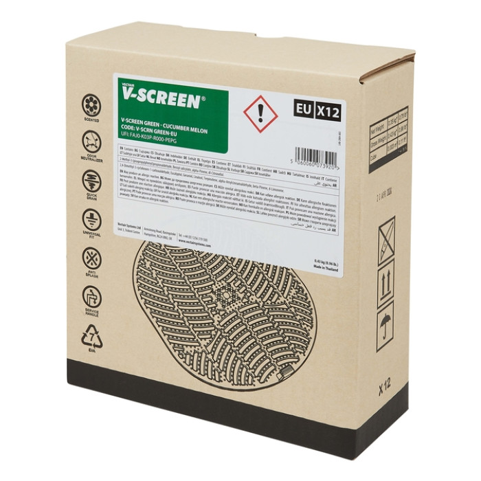 Urinoirmat V-screen Cucumber Melon 12 stuks