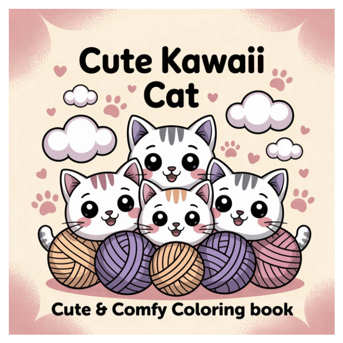 Kleurboek Cute Kawaii Cat