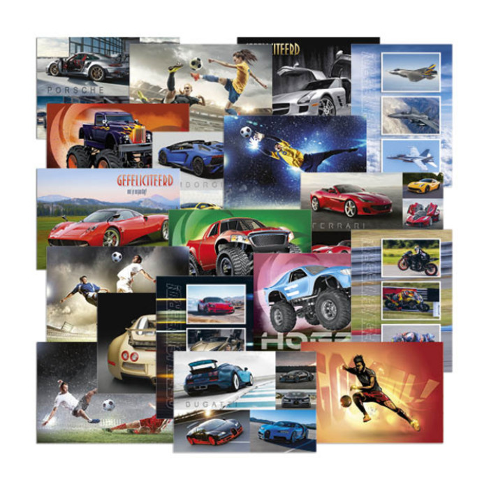 Beloningsposter-kaart De Stulp  thema voertuigen en sport  A4 assorti