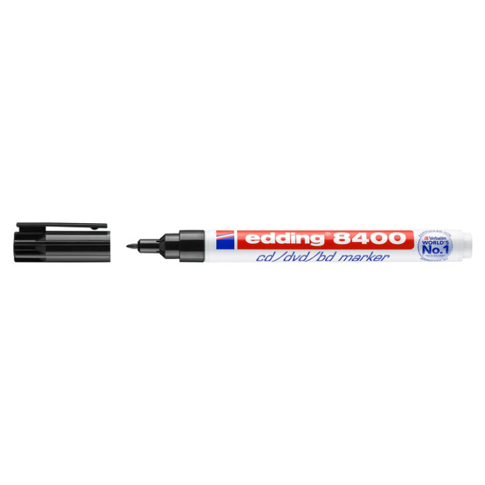 Cd marker edding 8400 rond 0.5-1.0mm  zwart blister à 1 stuk
