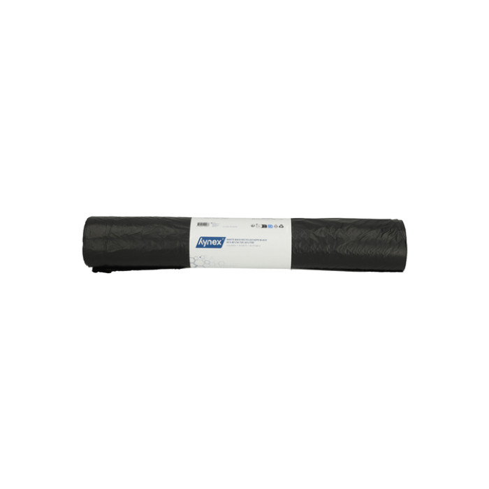 Afvalzak Hynex 60x80cm HDPE recycled T25 60L zwart rol à 25 stuks