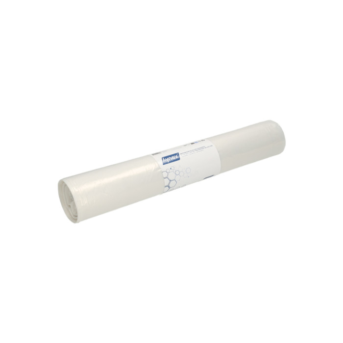 Afvalzak Hynex 70/15x200cm LDPE recycled T80 400L transparant ponsgaten rol à 5 stuks