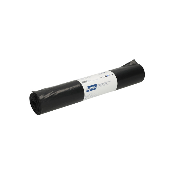 Afvalzak Hynex 60x80cm LDPE recycled T60 60L zwart rol à 20 stuks