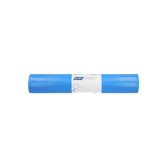 Afvalzak Hynex 70x110cm LDPE recycled T60 120L blauw rol à 20 stuks