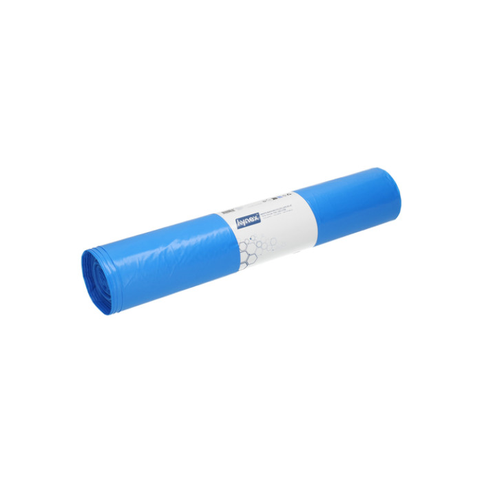 Afvalzak Hynex 70x110cm LDPE recycled T60 120L blauw rol à 20 stuks