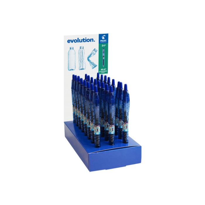 Gelschrijver PILOT Begreen B2P medium blauw display à 24 stuks