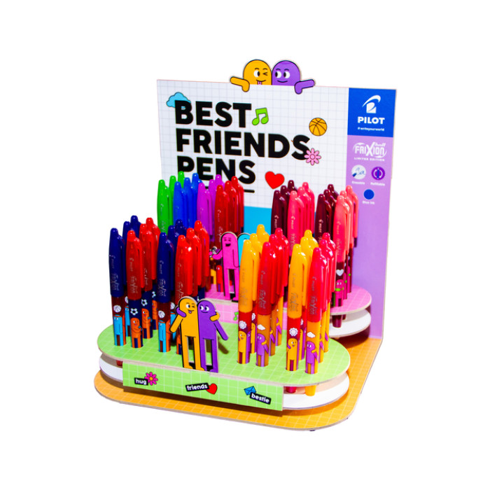 Rollerpen PILOT friXion Friends medium assorti display à 48 stuks