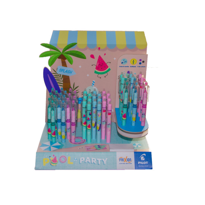 Rollerpen PILOT friXion Pool Party medium assorti display à 48 stuks