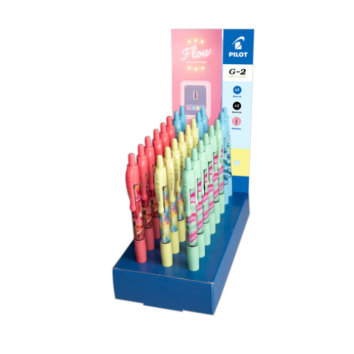 Gelschrijver PILOT G-2-07 Flow medium assorti display à 24 stuks