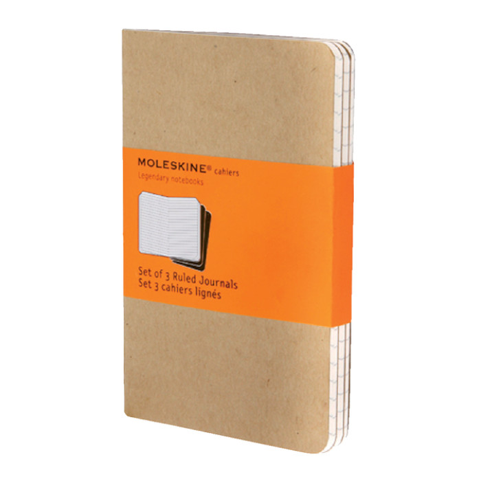 Schrift Moleskine 90x140mm lijn 128 pagina's pocket kraft