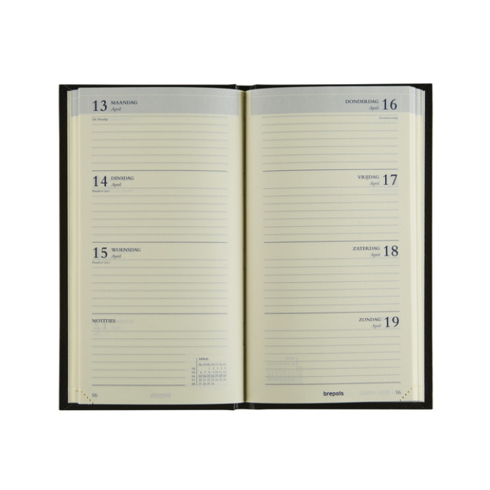 Agenda 2027 Brepols Interplan Lima 7dagen/2pagina's zwart