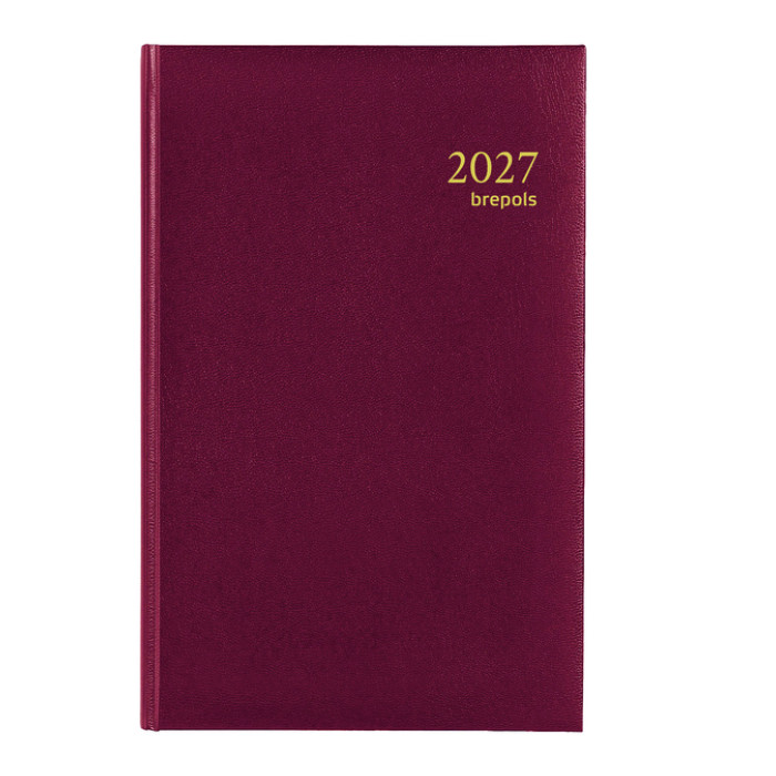 Agenda 2027 Brepols Saturnus Luxe 1dag/1pagina bordeaux