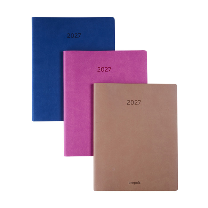 Agenda 2027 Brepols Timing Colora 7dagen/2pag taupe, roze, donkerblauw