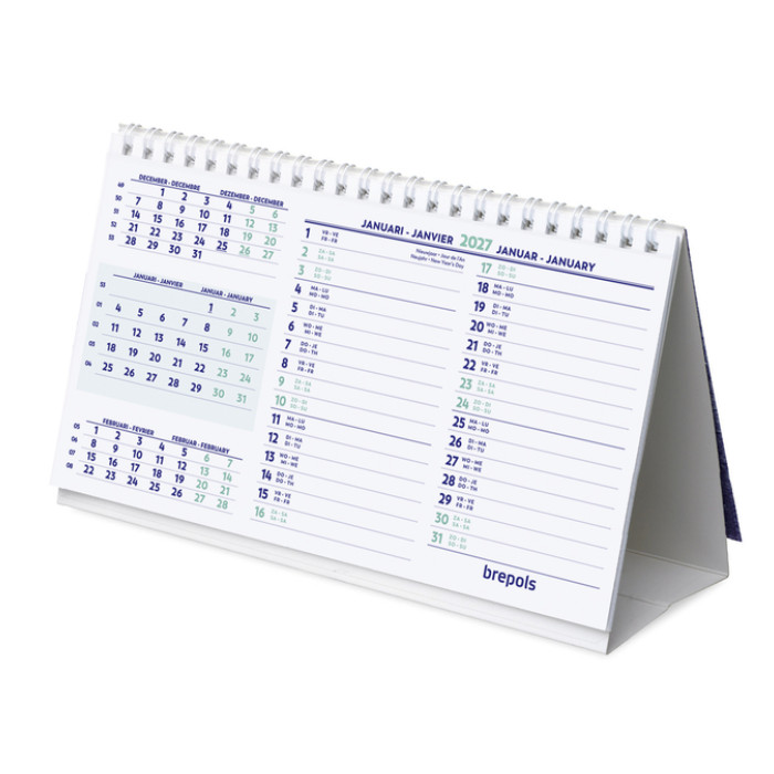 Bureaumaandkalender 2027 Brepols 210x125mm