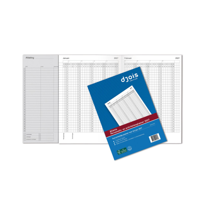 Jaarplanner 2027 Djois personeel- en activiteitenplanner