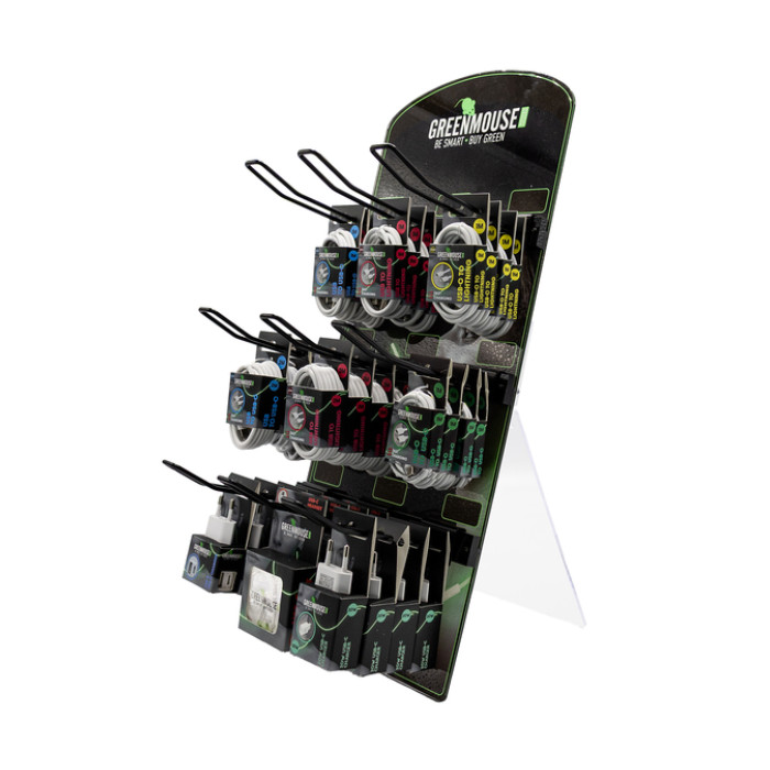 Kassadisplay Green Mouse telefoonaccessoires voor blisterverpakkingen