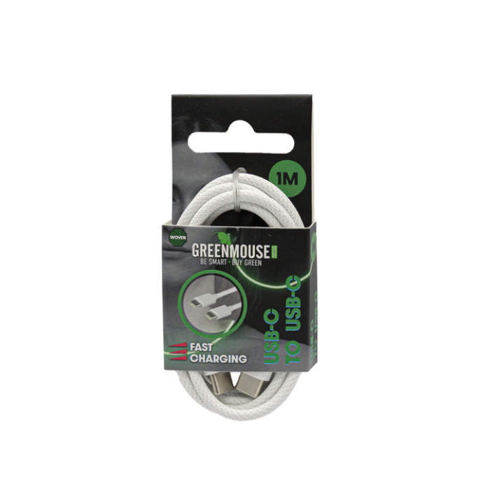 Kabel Green Mouse USB-C to USB-C data Woven 1m blisterverpakking