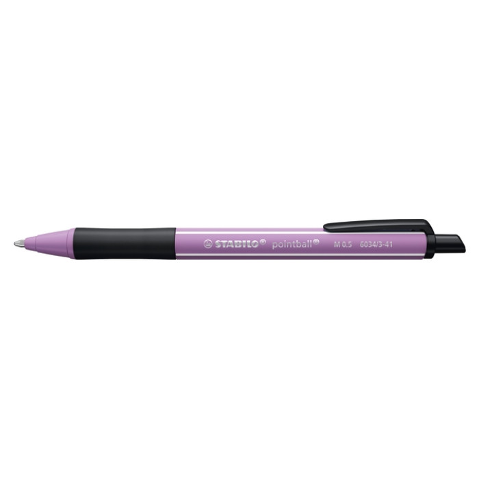 Balpen STABILO pointball Wildflower medium grijsviolet