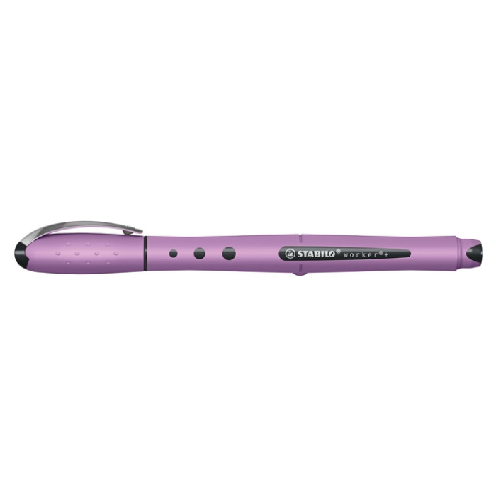 Rollerpen STABILO Worker+ Wildflower medium grijsviolet