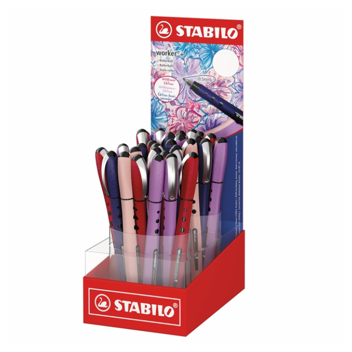 Rollerpen STABILO Worker+ Wildflower medium assorti