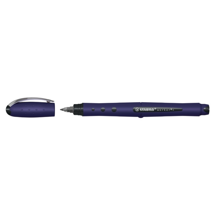 Rollerpen STABILO worker+ Wildflower medium Pruisisch blauw