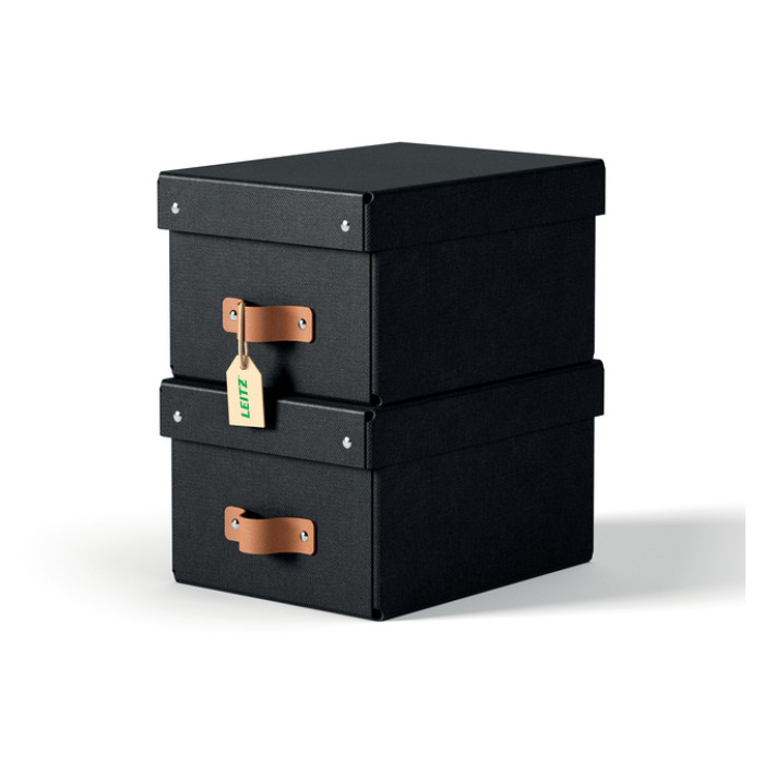 Opbergdoos Leitz Puro met deksel 7 liter set van 2 zwart