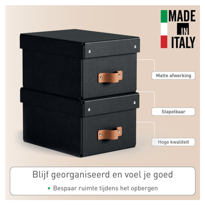 Opbergdoos Leitz Puro met deksel 7 liter set van 2 zwart