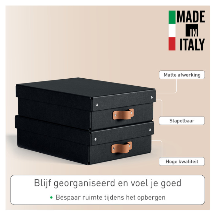 Opbergdoos Leitz Puro met deksel 8 liter set van 2 zwart