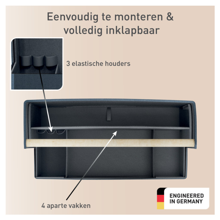 Bureau organizer Leitz draagbaar gestoffeerd donkergrijs