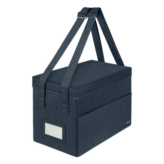 Opbergtas Leitz gestofferd met deksel compact grijs