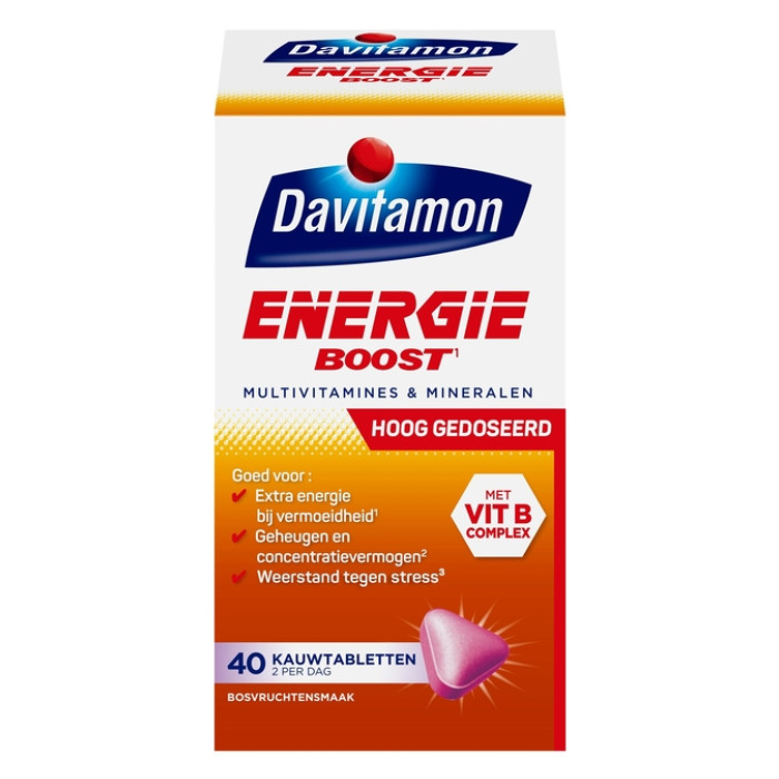 Multi-vitamine Davitamon Energie kauwtablet bosvruchten 40 stuks
