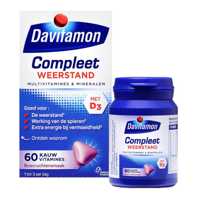 Multi-vitamine Davitamon Compleet kauwtablet bosvruchten 60 stuks