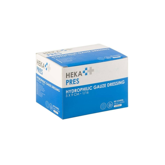 Kompres Hekapres hydrofiel 5x8,5cm steriel