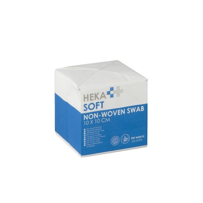 Non-woven kompres Hekasoft 10x10cm niet steriel