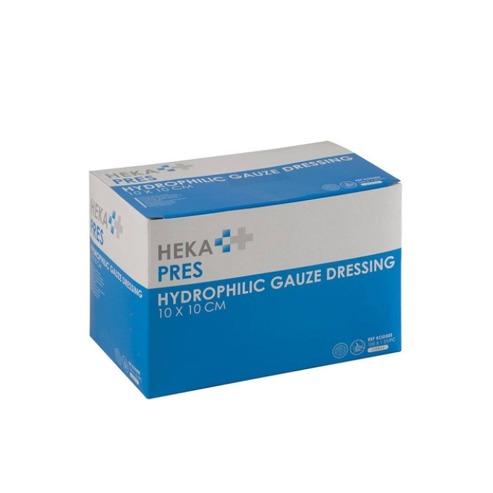 Hydrofiel gaaskompres Hekapres 10x10cm steriel