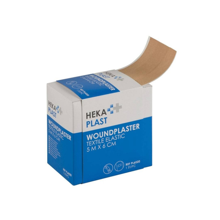 Pleister textiel elastic Hekaplast 5mx6cm