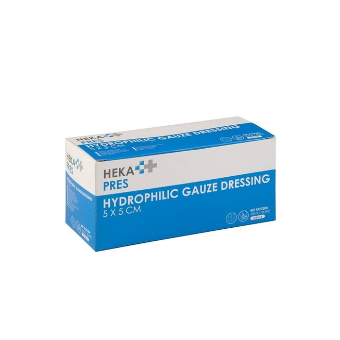 Hydrofiel gaaskompres Hekapres 5x5cm steriel