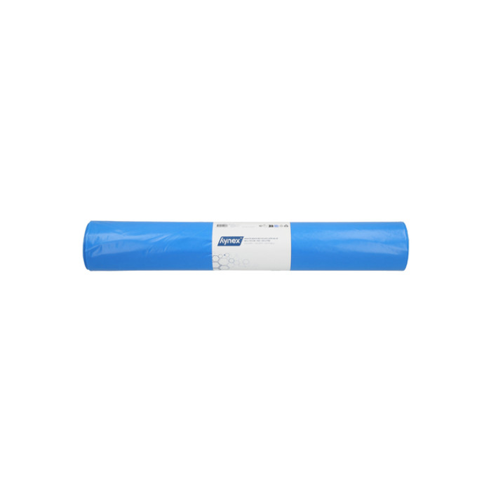 Afvalzak Hynex 80x110cm LDPE recycled T60 130L blauw rol à 20 stuks