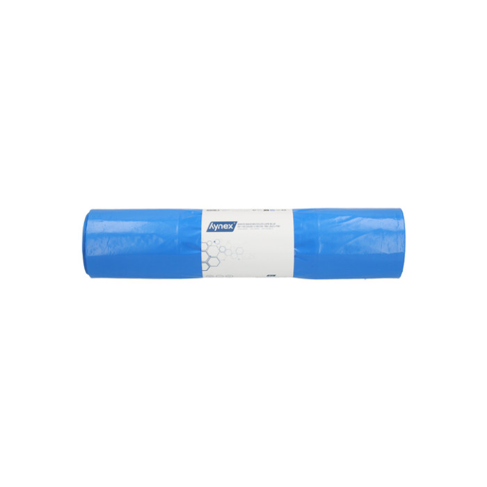 Afvalzak Hynex 65/25x135cm LDPE recycled T80 240L blauw rol à 10 stuks
