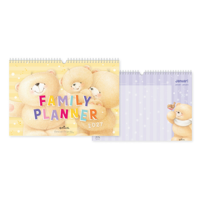 Familiekalender 2027 Forever Friends A4 internationaal