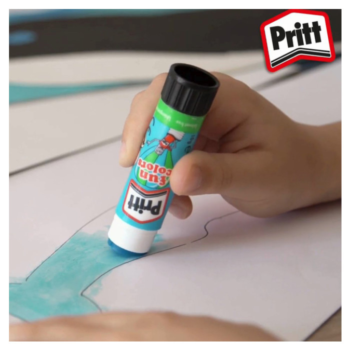 Lijmstift Pritt Stick 10gr FUN Colors 1 blister à 4 stuks