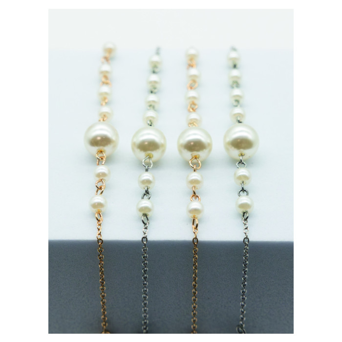 Brillenketting I Need You assorti parels met goud en zilver 4 stuks