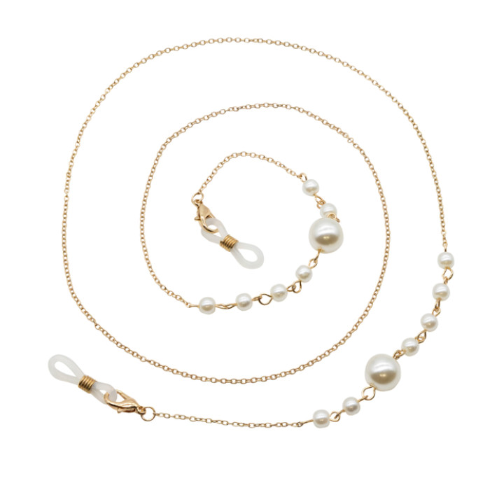 Brillenketting I Need You assorti parels met goud en zilver 4 stuks
