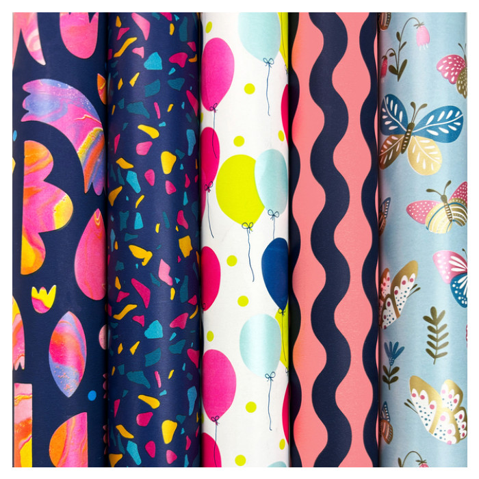 Inpakpapier Rotolux Celebration 200x70cm assorti